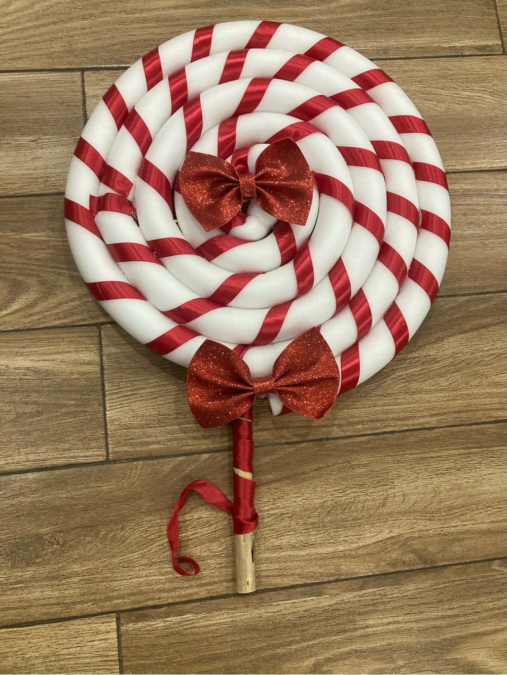 Festive Red & White Candy Lollipop Holiday Decoration